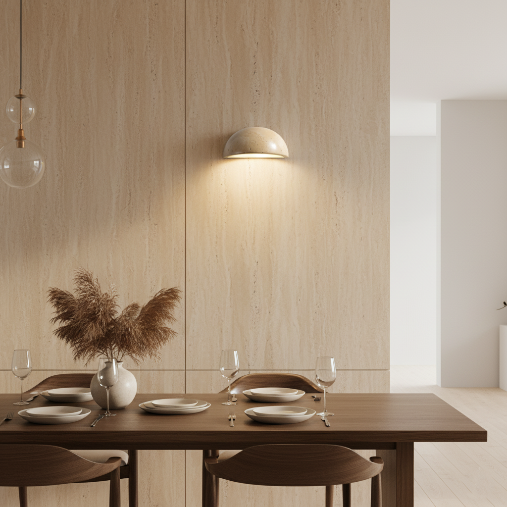 Travertin Nordische Halbrunde Wandlampe