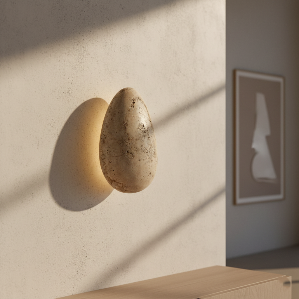 Nordic Beatrice Floating Travertine Stone Wall Light