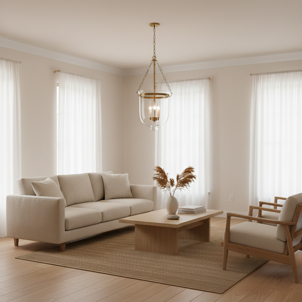 Lowie Retro Brass Glass Pendant Light