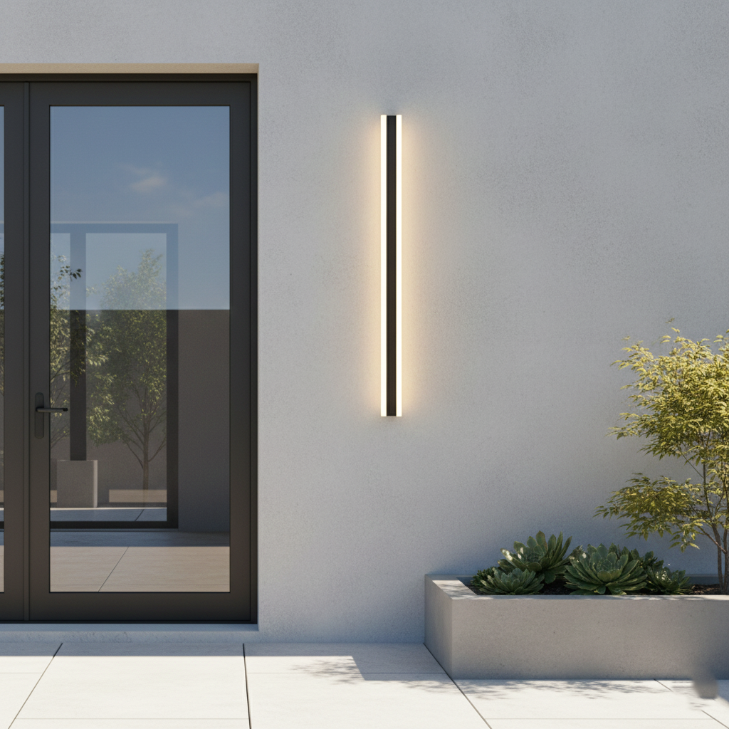 Edge Smooth Minimalist Linear Metal Outdoor Wall Lamp