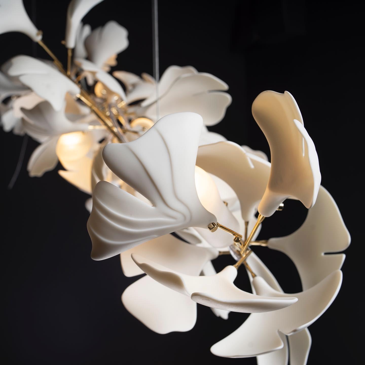 Vital Bloom Ceramic Leaf Modern Chandelier