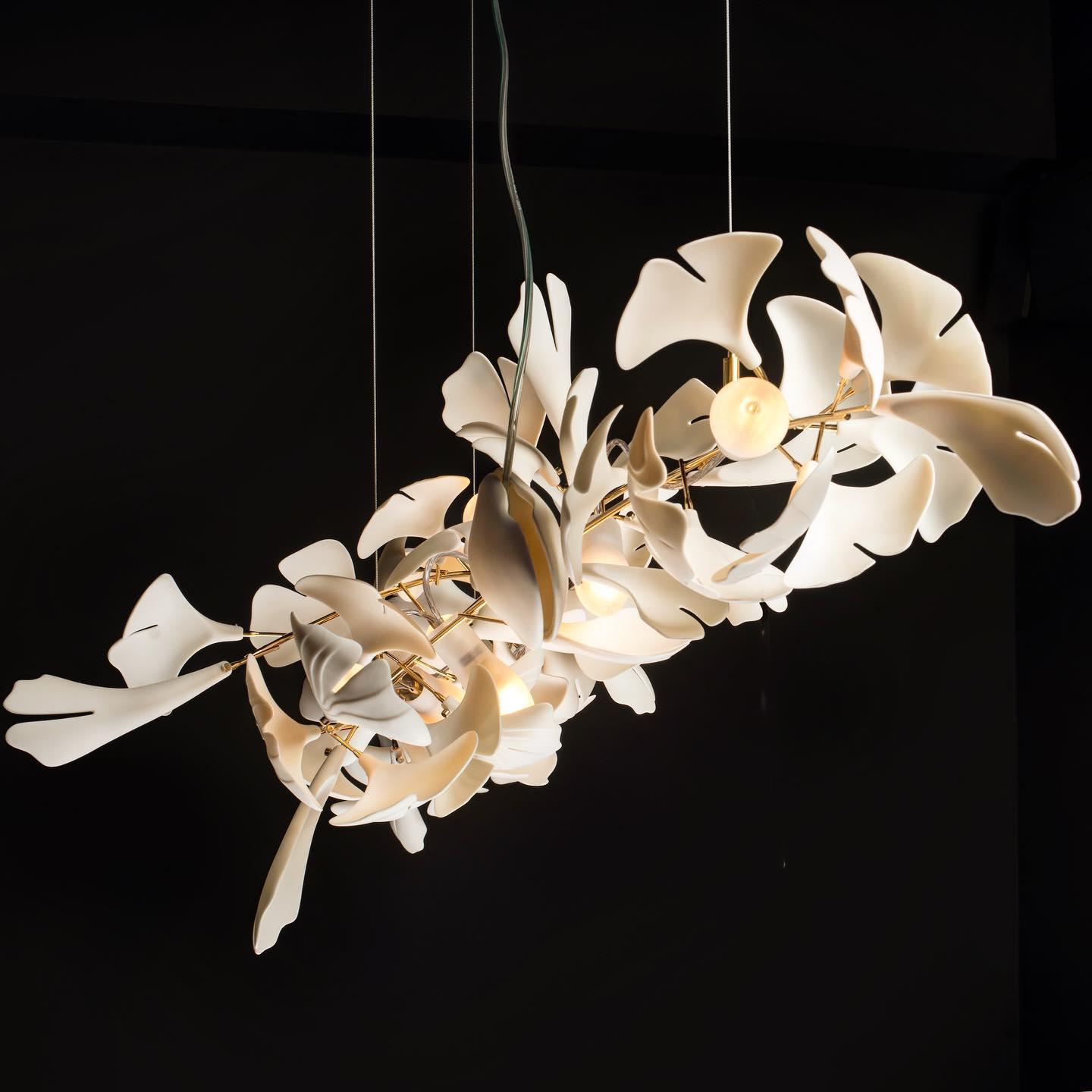 Vital Bloom Ceramic Leaf Modern Chandelier