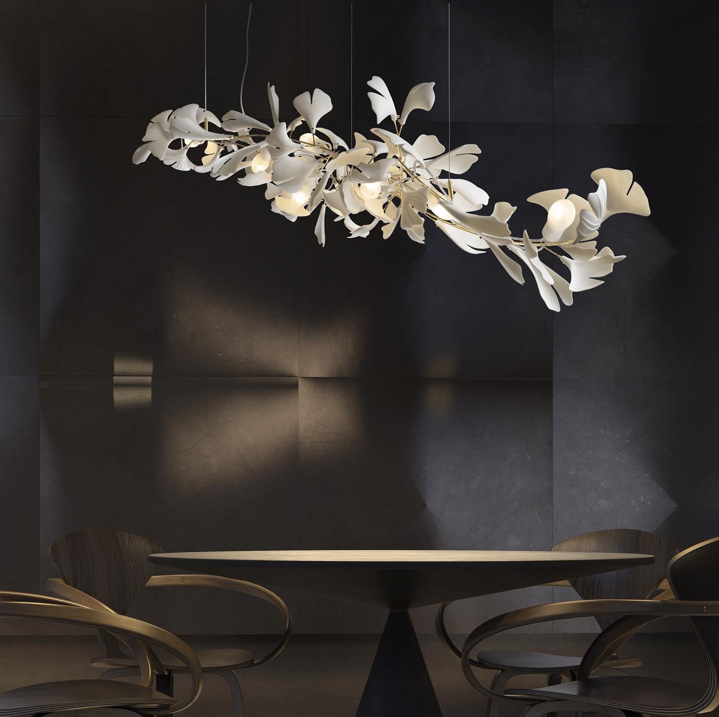 Vital Bloom Ceramic Leaf Modern Chandelier