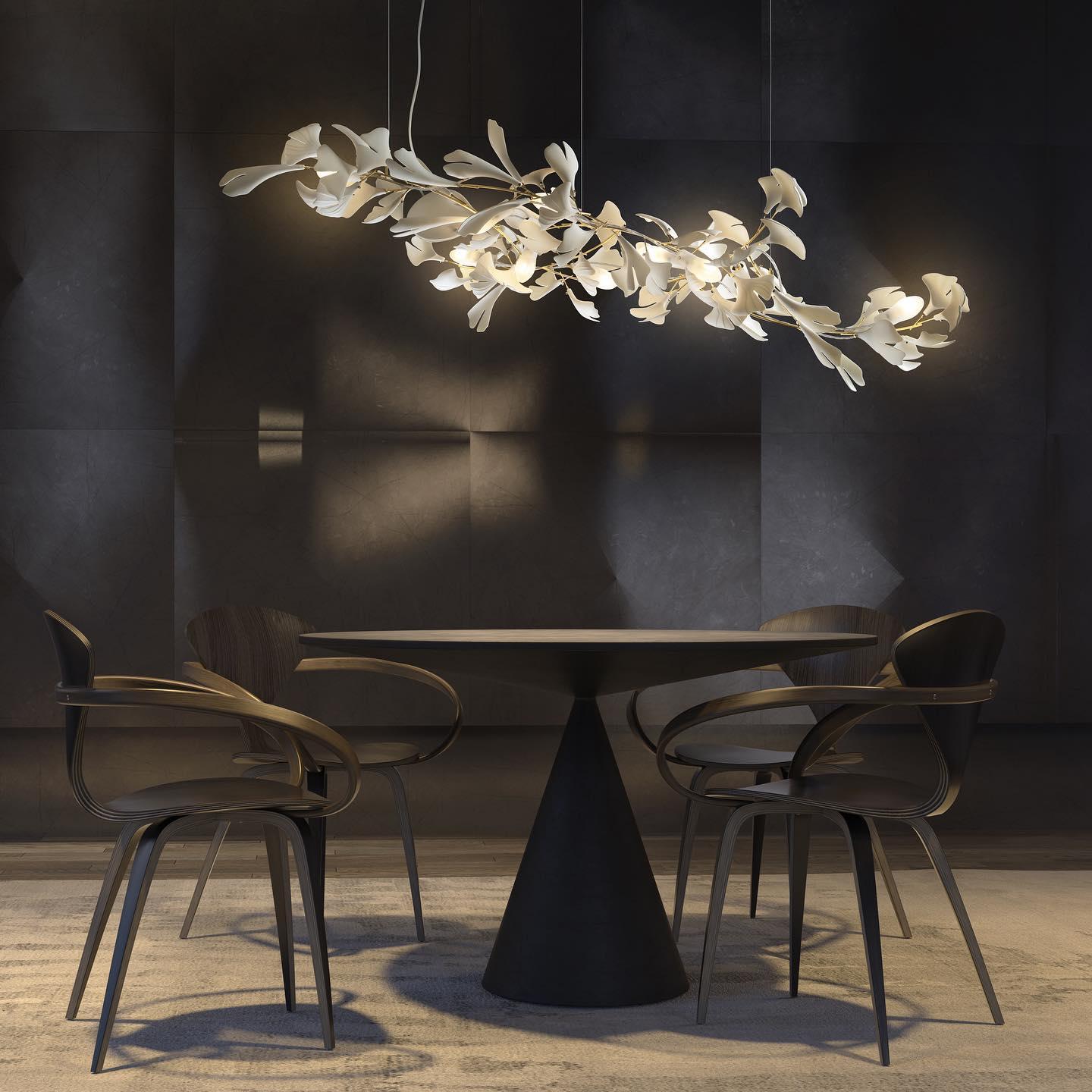 Vital Bloom Ceramic Leaf Modern Chandelier