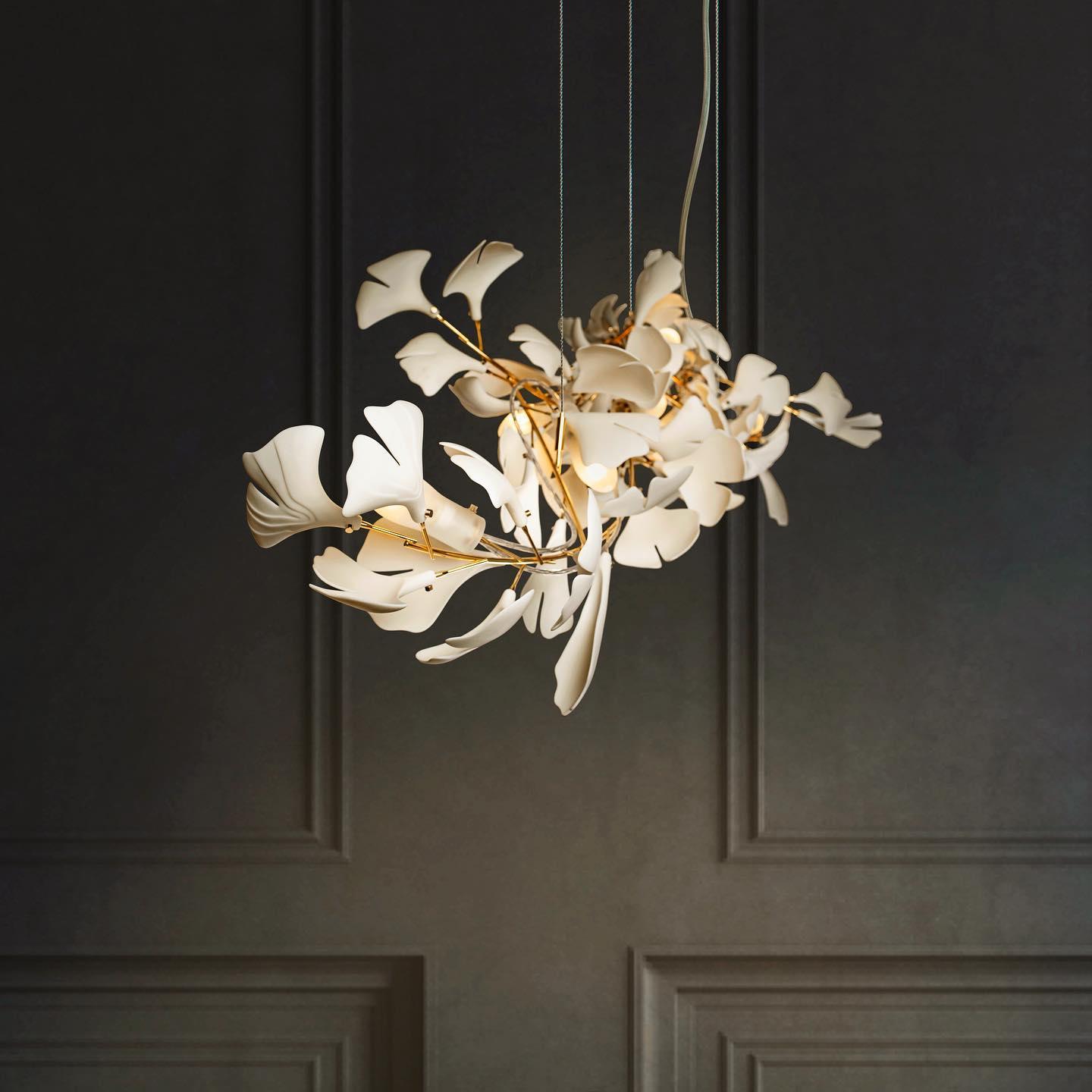 Vital Bloom Ceramic Leaf Modern Chandelier