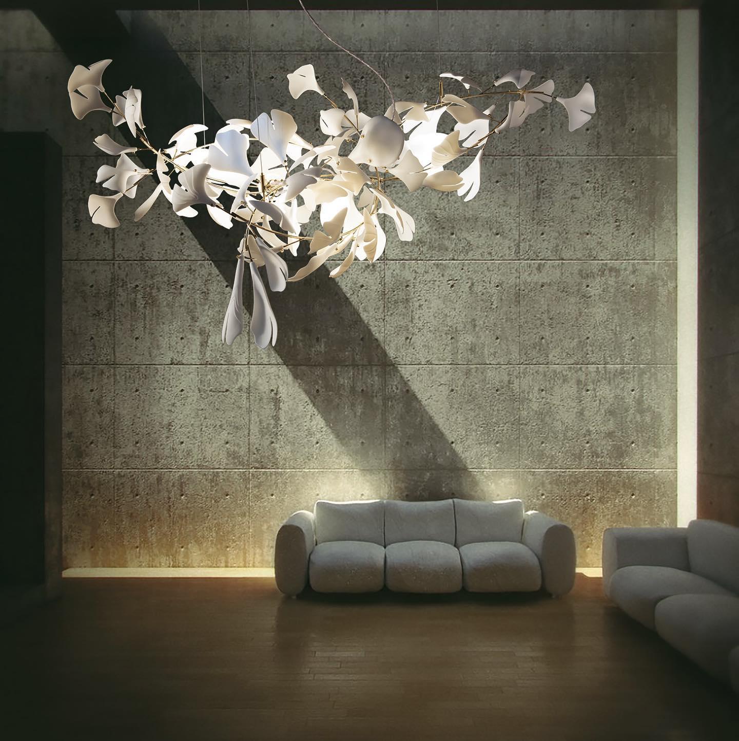Vital Bloom Ceramic Leaf Modern Chandelier