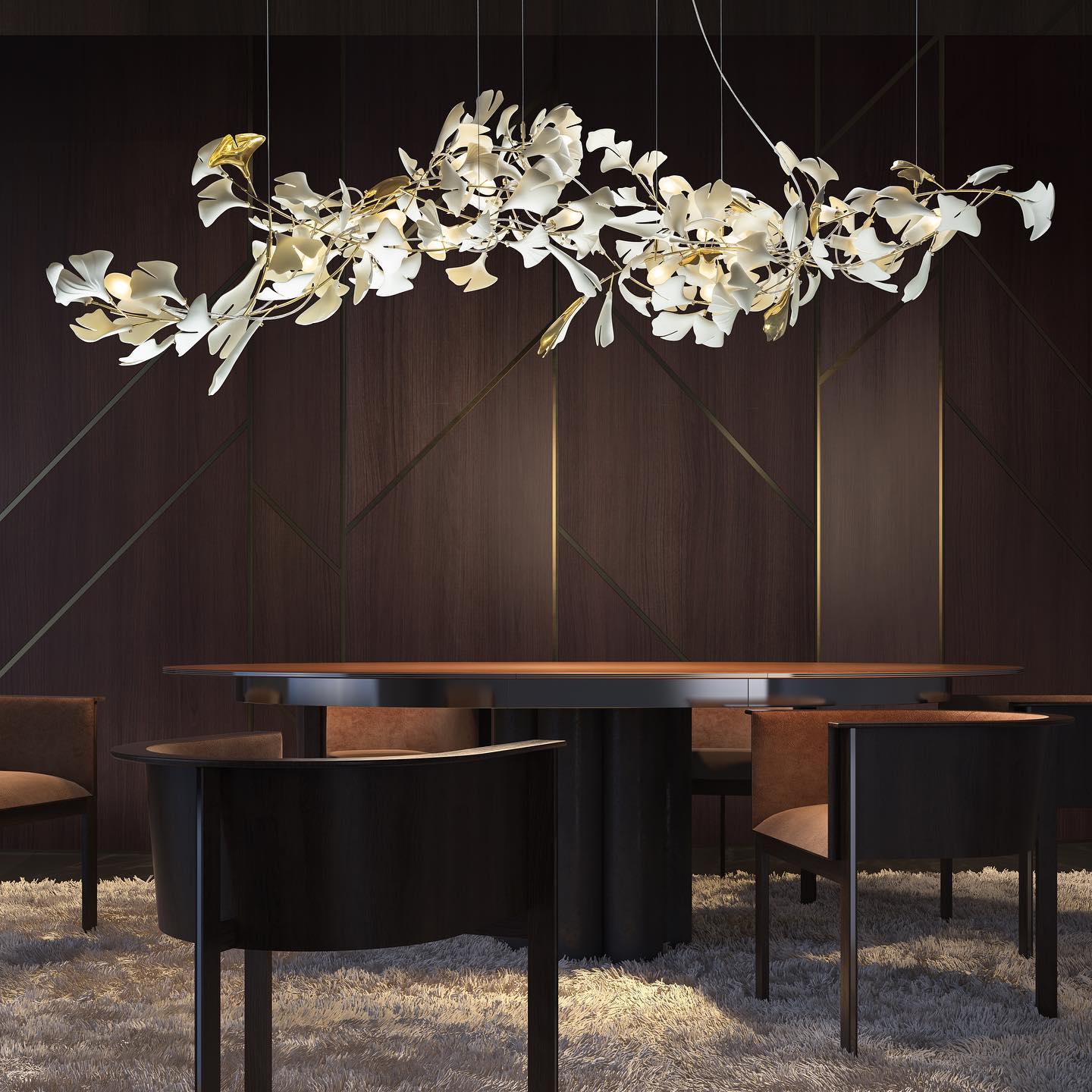 Vital Bloom Ceramic Leaf Modern Chandelier