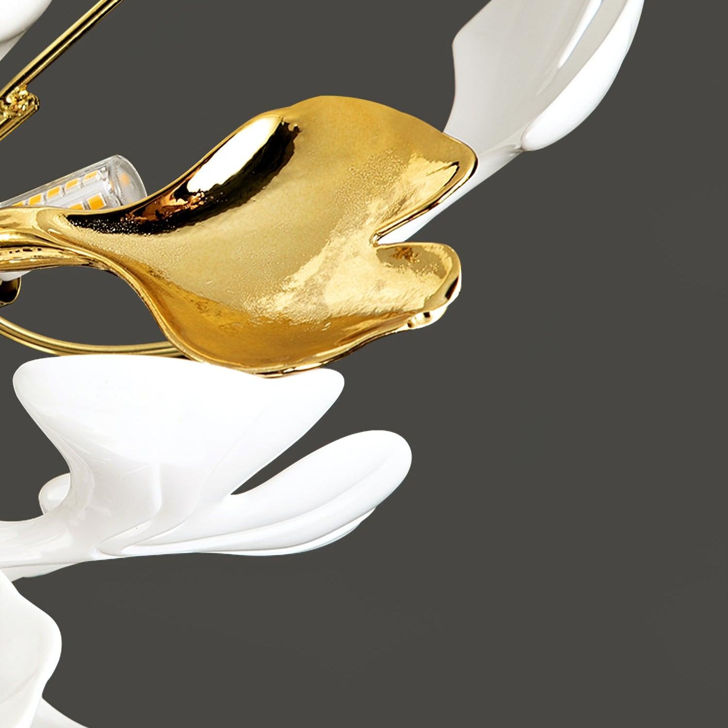 The Whispering Gingko Japandi Iron Ceramic Ceiling Light