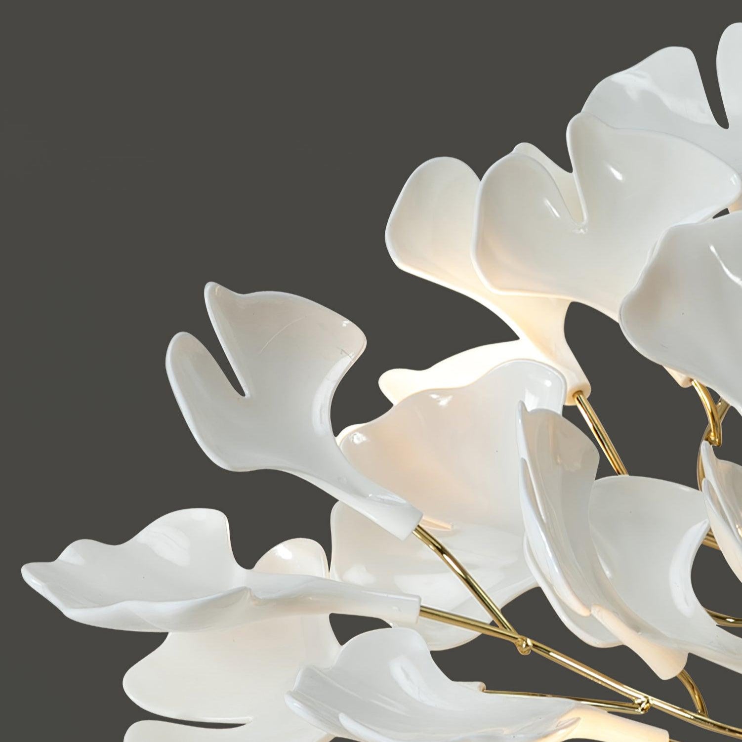 The Whispering Gingko Japandi Iron Ceramic Ceiling Light