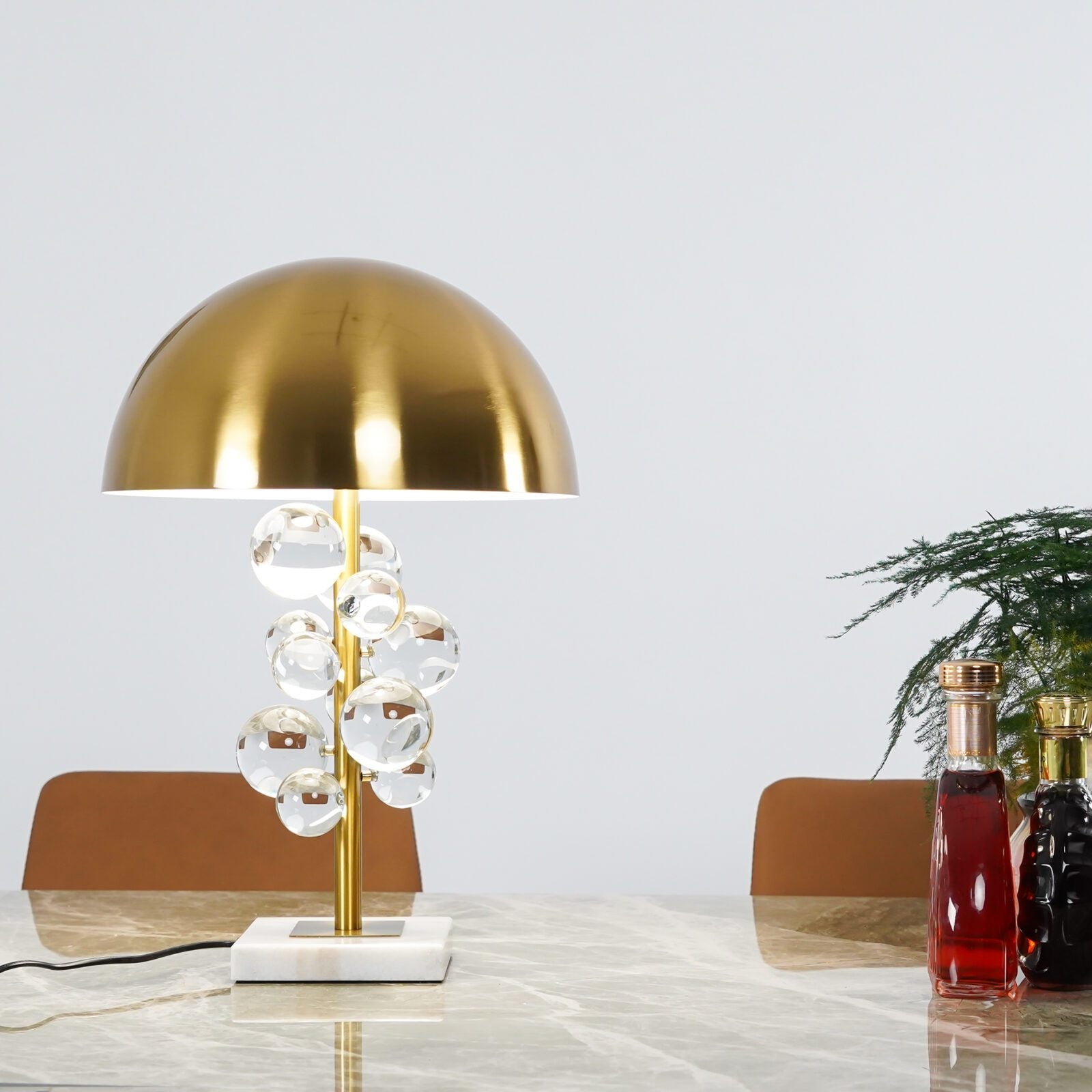 The Globe Radiance Retro Marble Glass Table Lamp