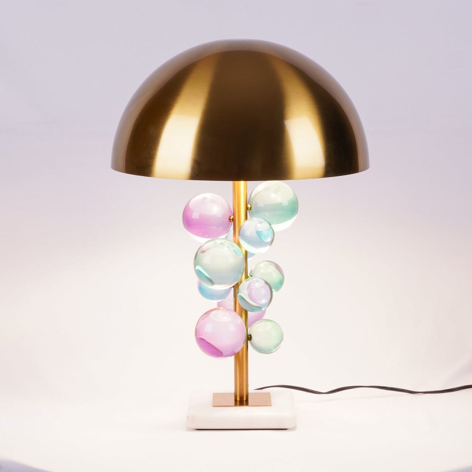 The Globe Radiance Retro Marble Glass Table Lamp