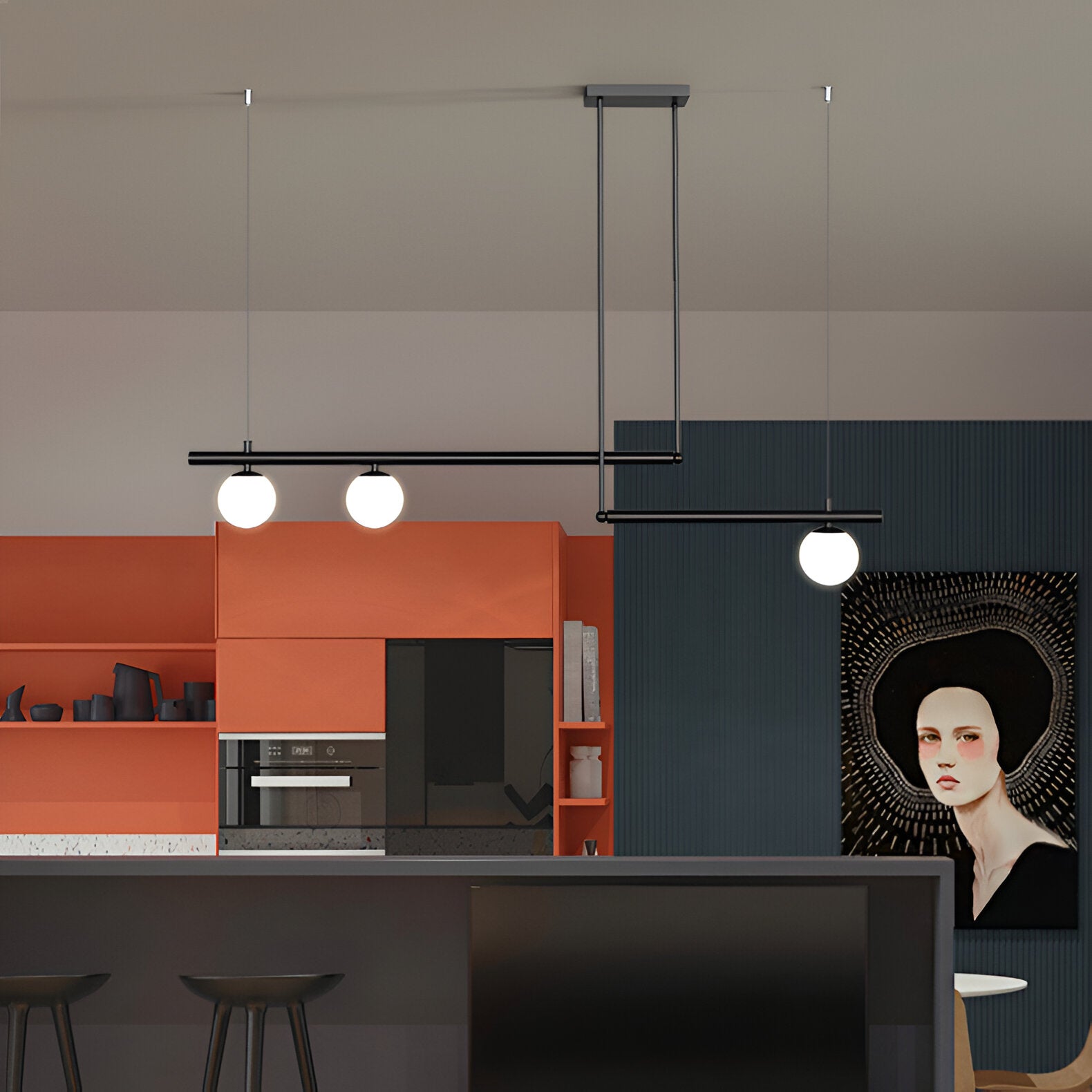 Nordic Glass Linear Luxury Pendant Light