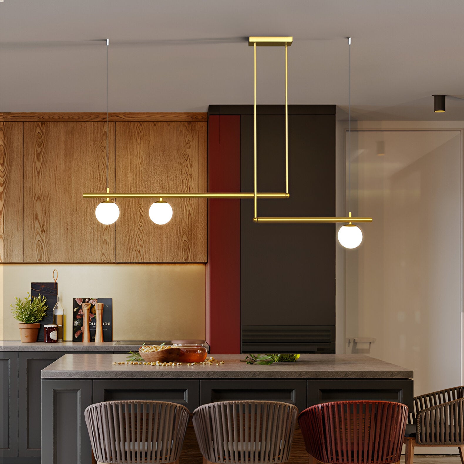 Nordic Glass Linear Luxury Pendant Light