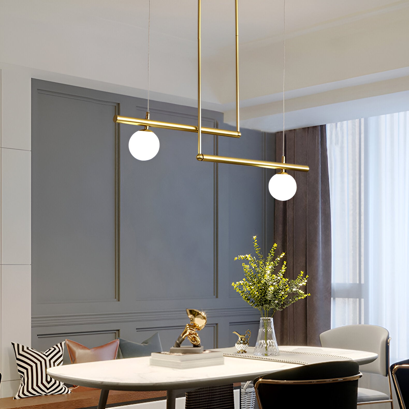 Nordic Glass Linear Luxury Pendant Light