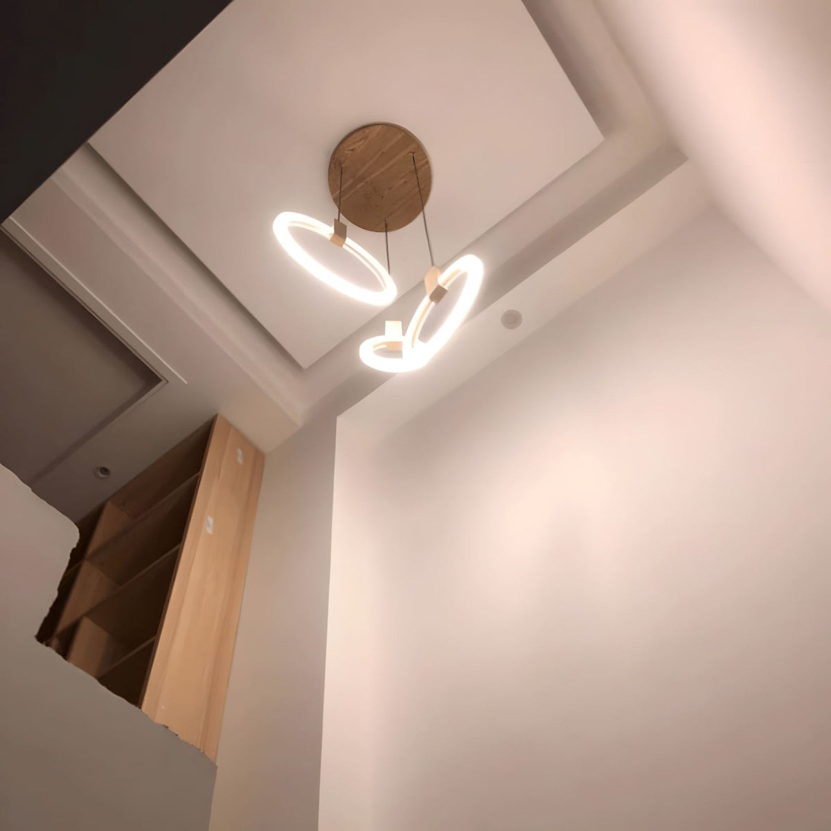 Ylva rings seen from below in a stair void