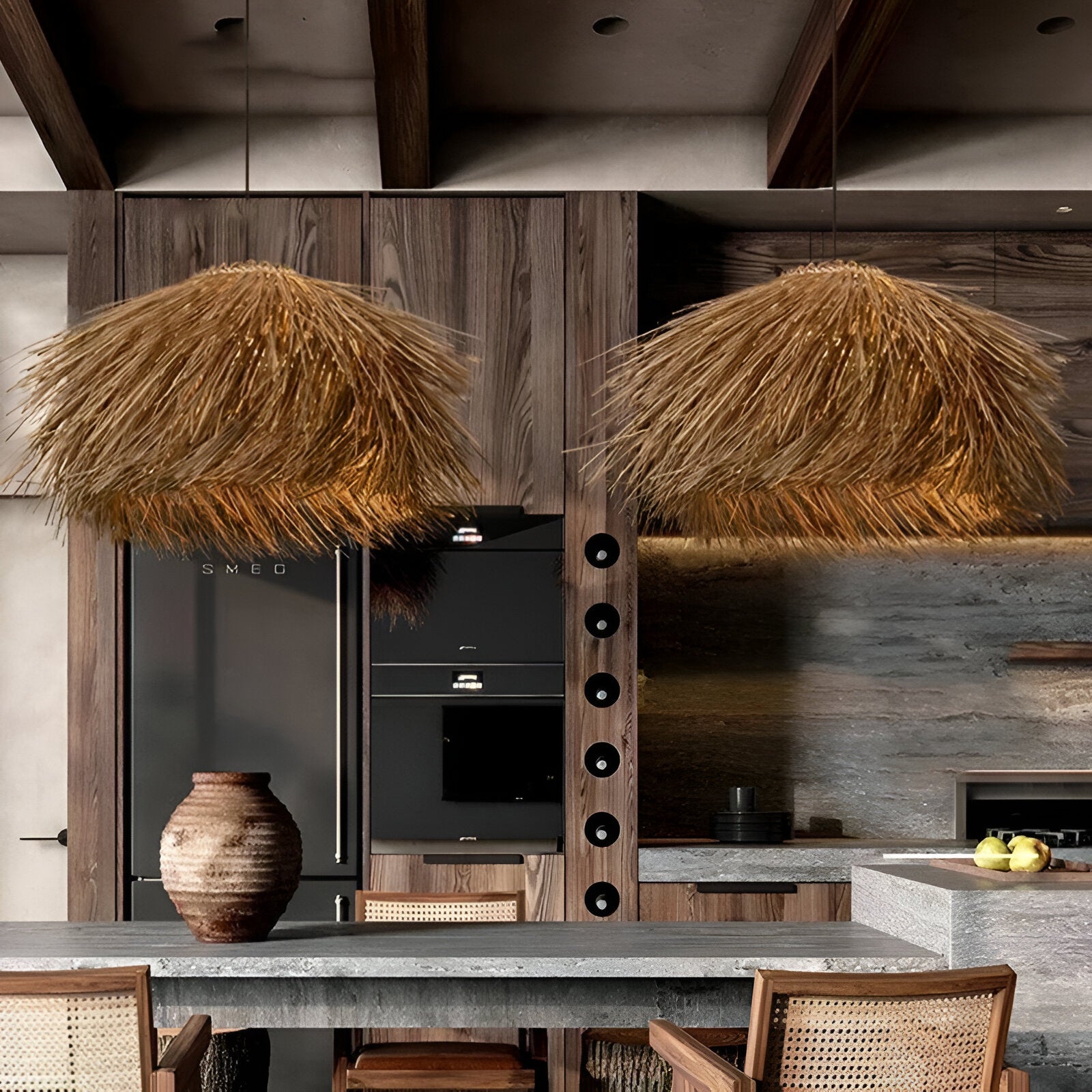 Handwoven Nordic Fulidhoo Wicker Pendant Light