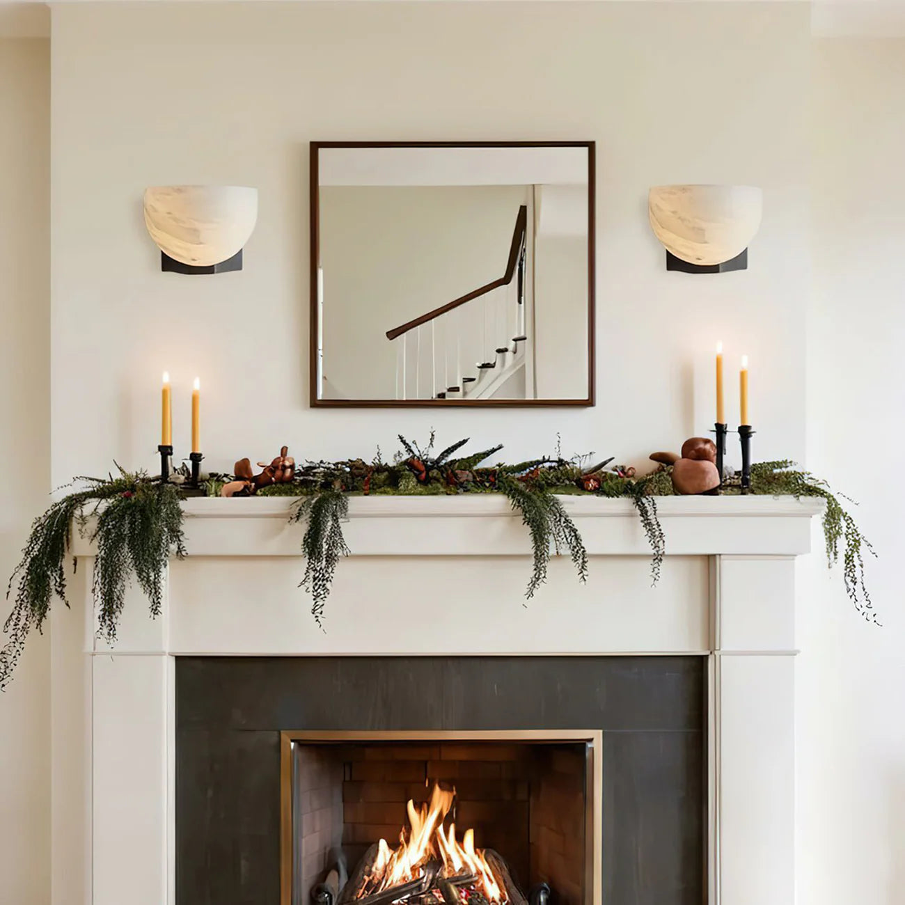 Halo Alabaster Minimalist Wall Light