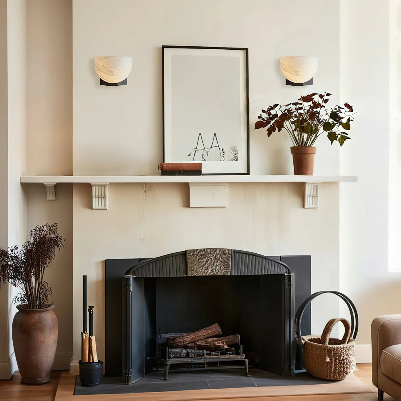 Halo Alabaster Minimalist Wall Light