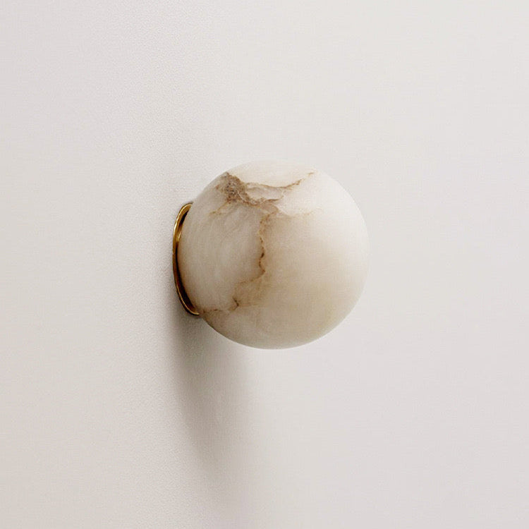Alabaster Elegance Japandi Mini Orb Wall Lamp