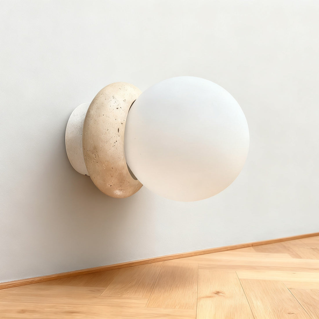 Asteroid Travertine Outdoor Wall Light