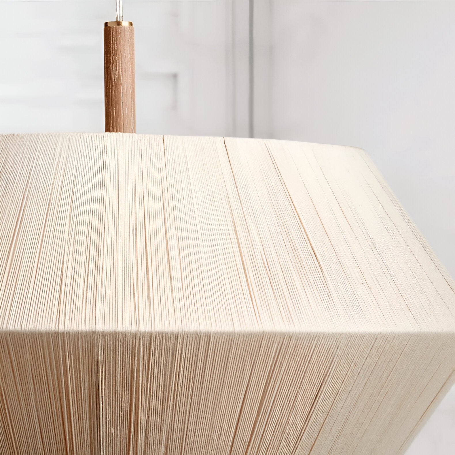 Japandi Totora Rope Wrapped Oak Pendant Light