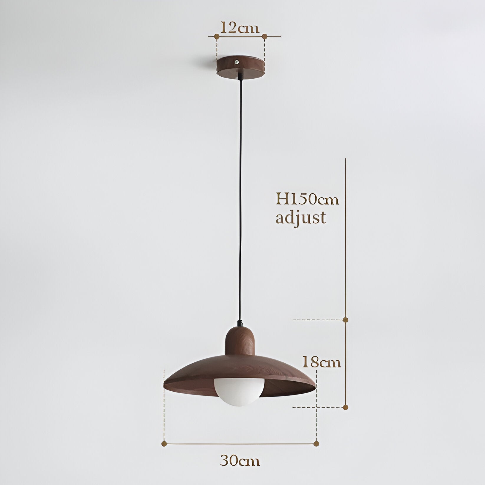 Japanese Style Wabi-Sabi Walnut Pendant Light