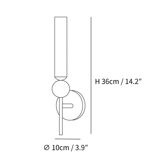 Lampada da parete lunga in rame di lusso in marmo