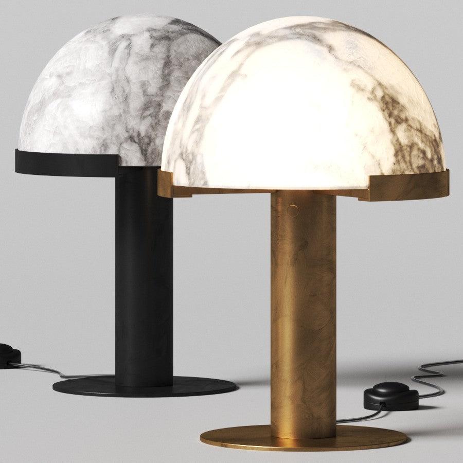 Luminous Veil Alabaster Bronze Table Lamp