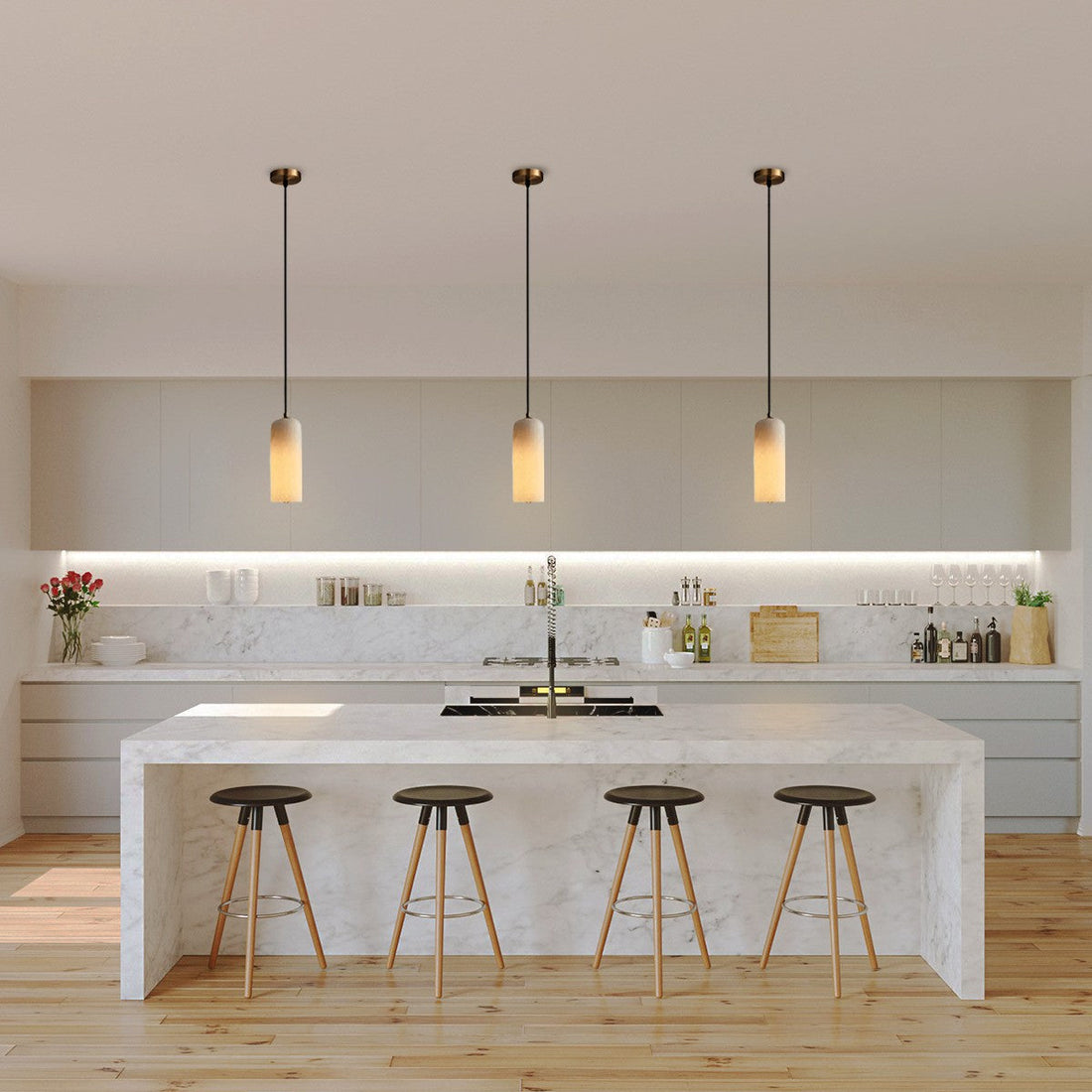 Nordic Modern Alabaster Monty Pendant Light