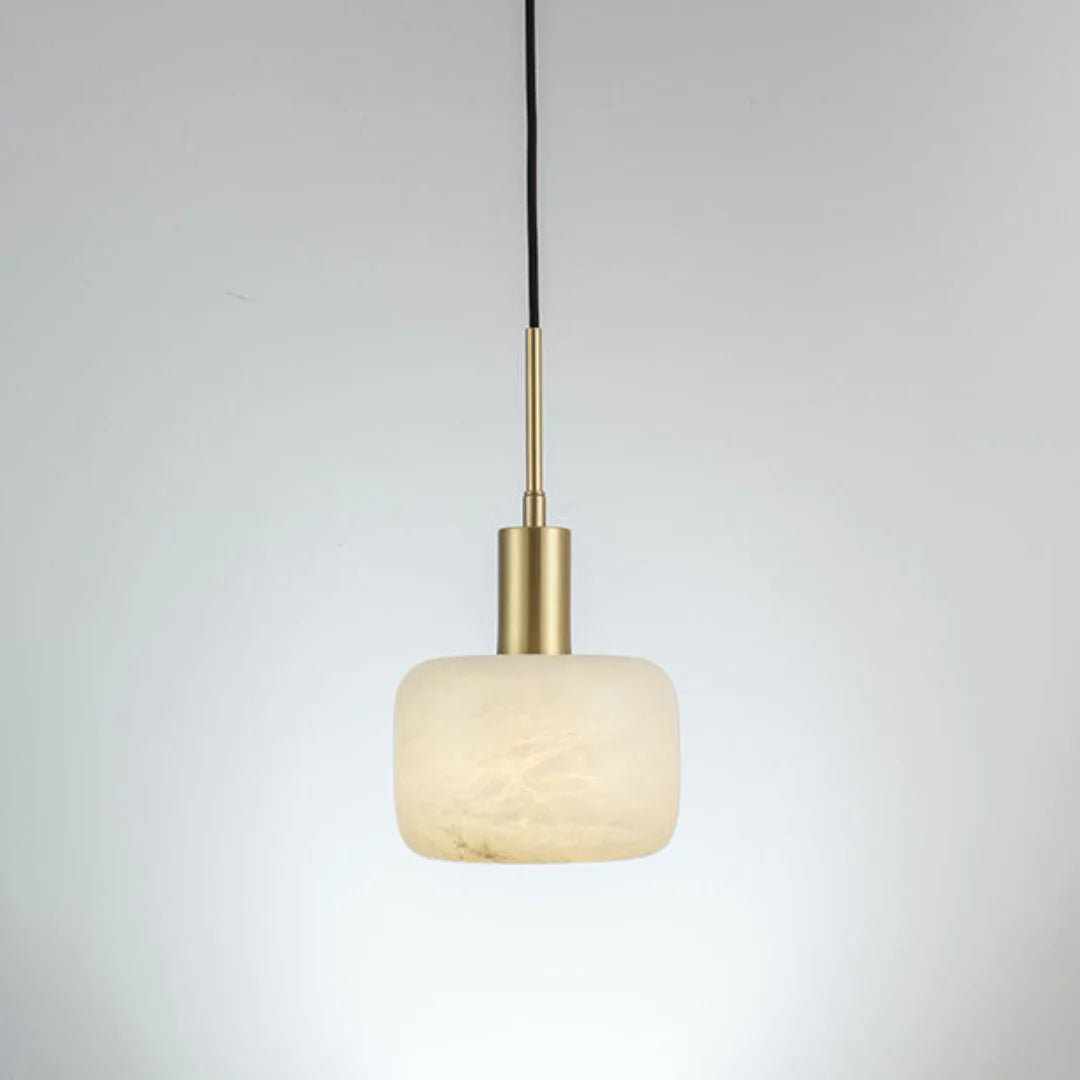 Velia Acorn Alabaster Minimalist Pendant Light