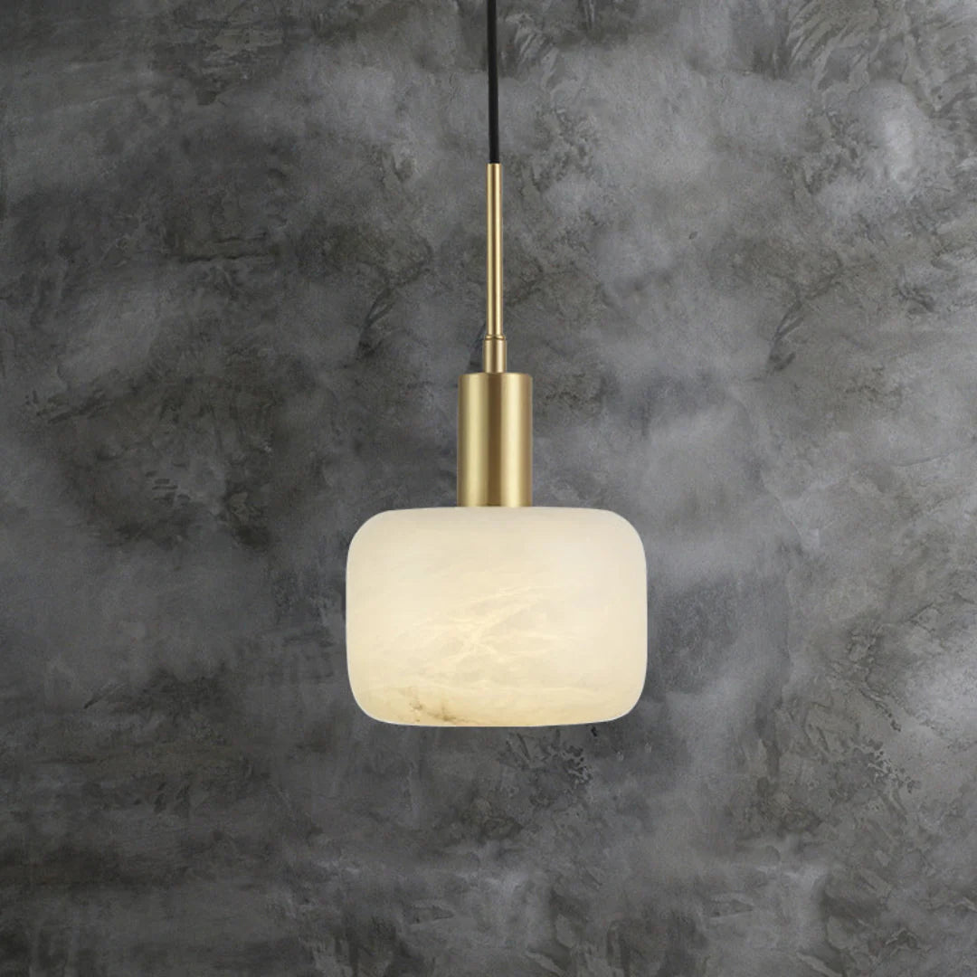 Velia Acorn Alabaster Minimalist Pendant Light