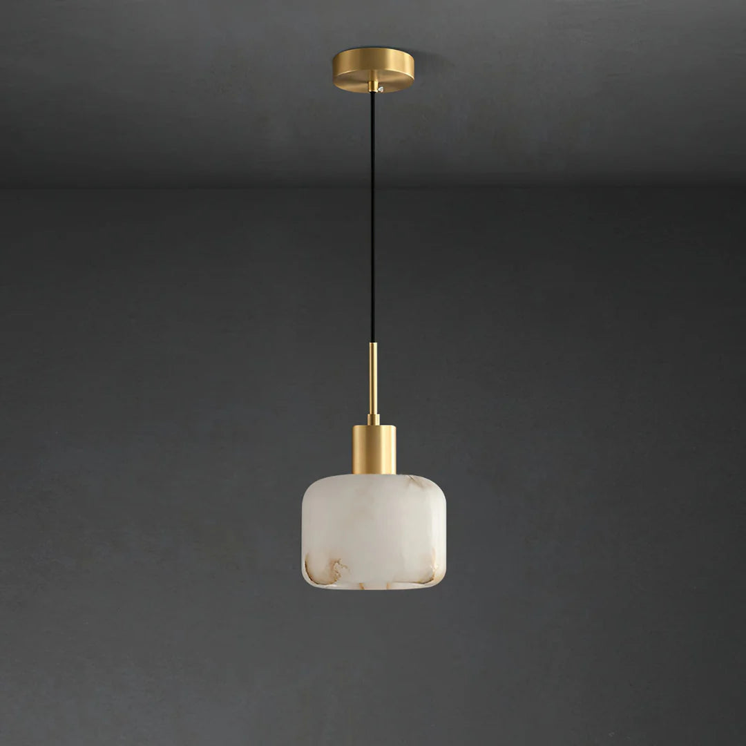 Velia Acorn Alabaster Minimalist Pendant Light