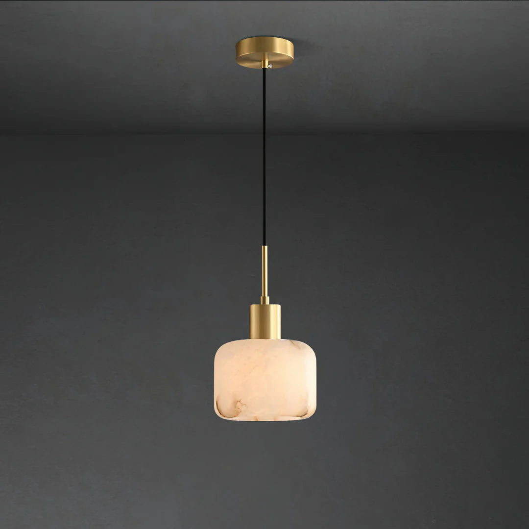 Velia Acorn Alabaster Minimalist Pendant Light