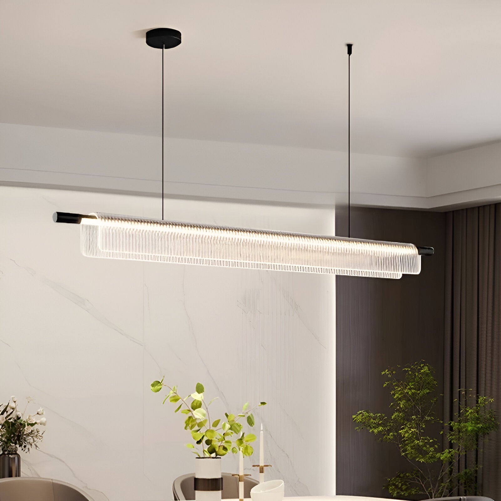 Nordic Acrylic Linear Iron Strip Pendant Light