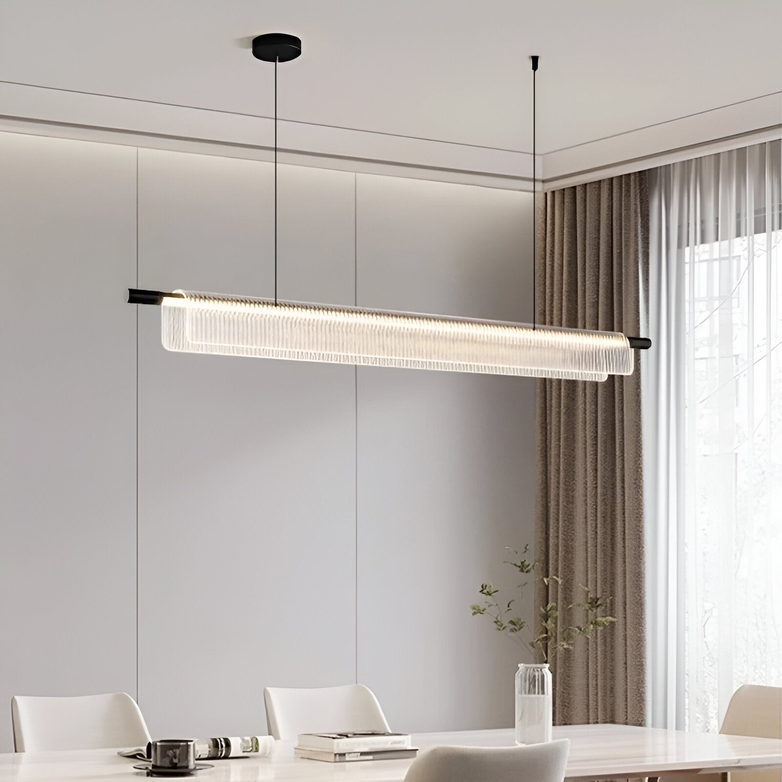 Nordic Acrylic Linear Iron Strip Pendant Light