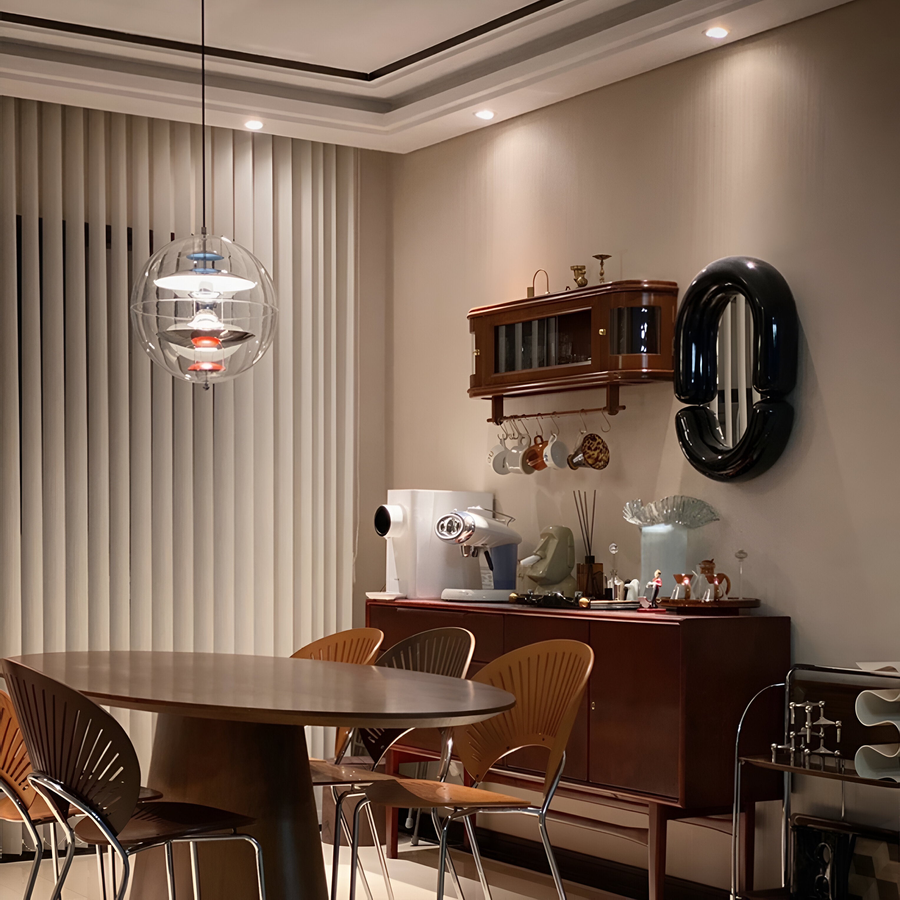 Nordic Acrylic Shade Iron Finish Alena Pendant Light