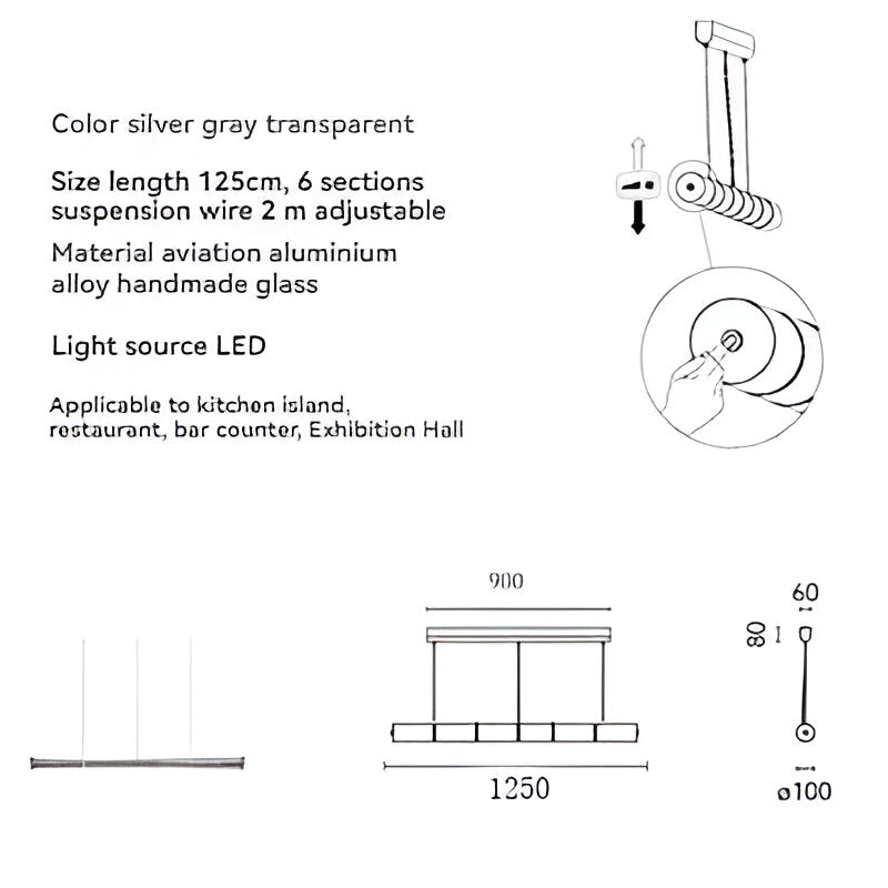 Nordic Aluminum with Glass Shade Luke Pendant Light