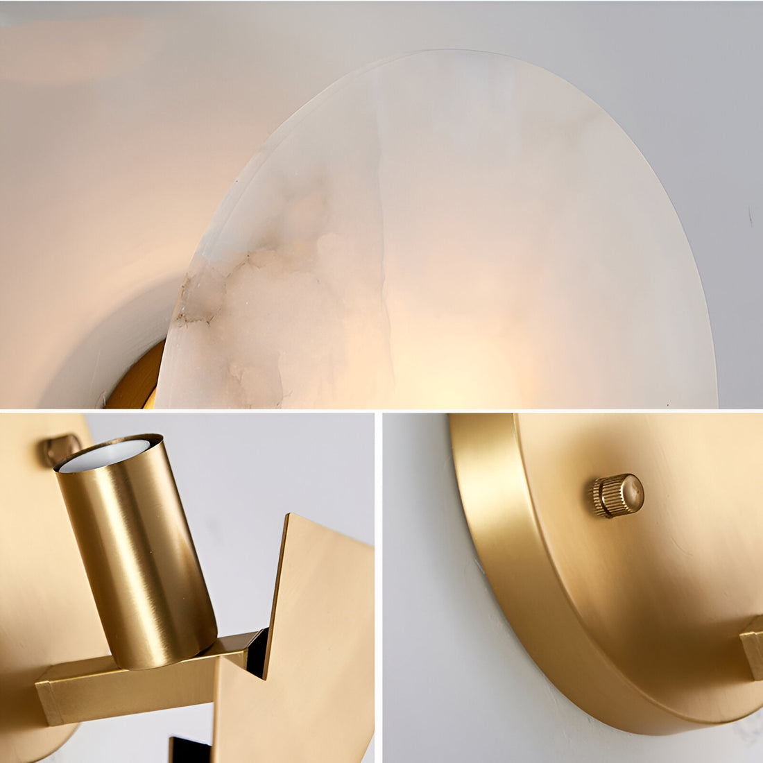 Marble Copper Moon Wall Light