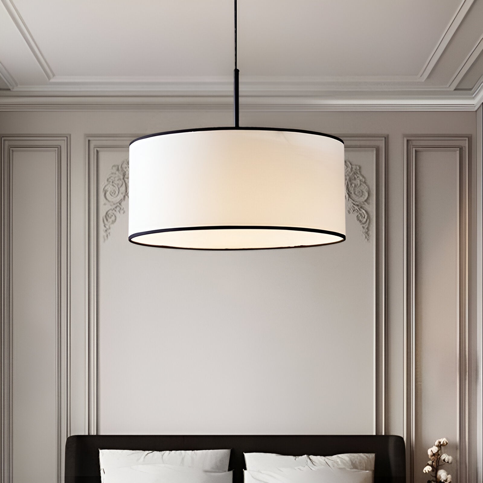 Nordic Cream Style Viena Fabric Pendant Light