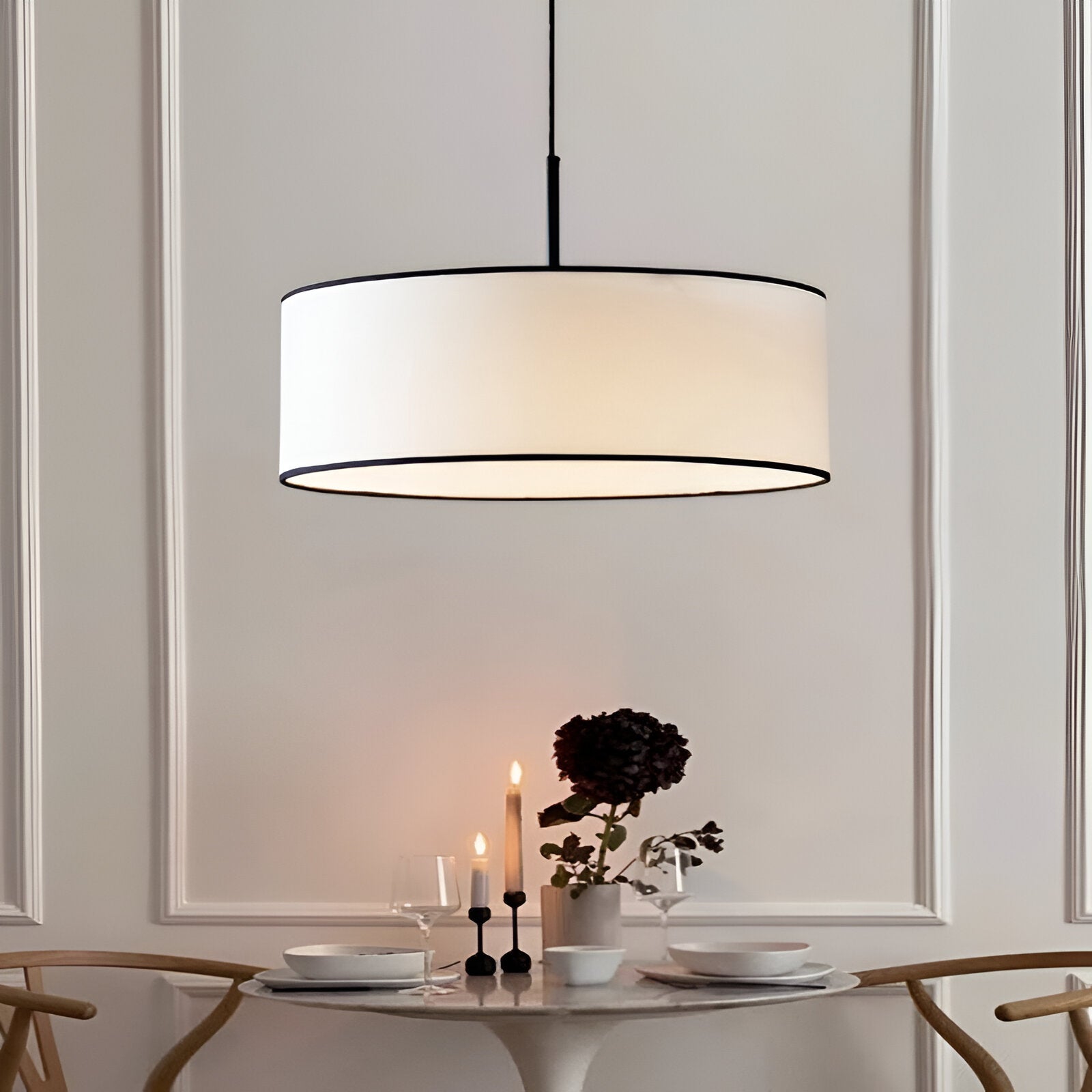 Nordic Cream Style Viena Fabric Pendant Light