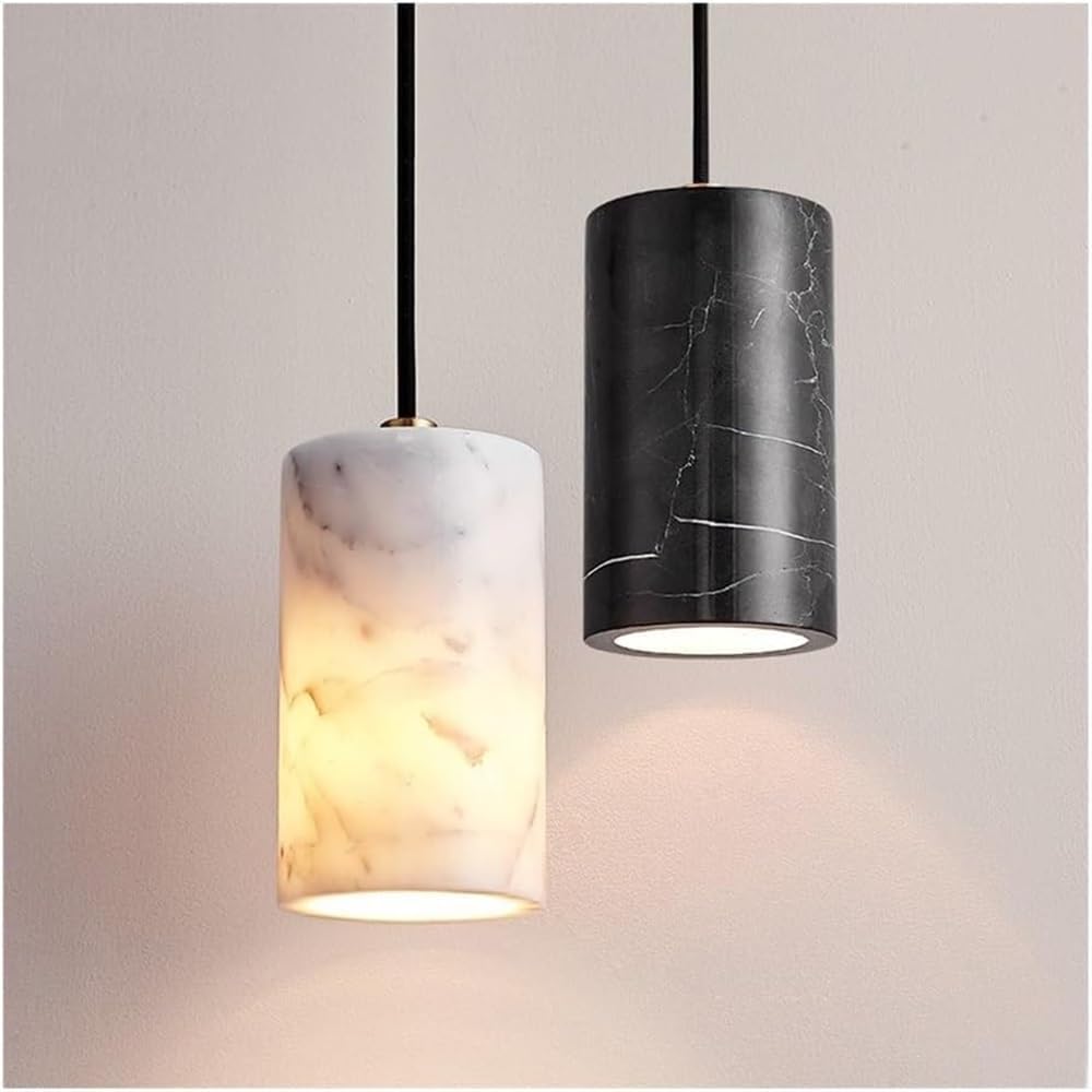 Nordic Long Tube Natural Marble Pendant Light