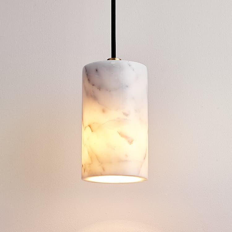Nordic Long Tube Natural Marble Pendant Light