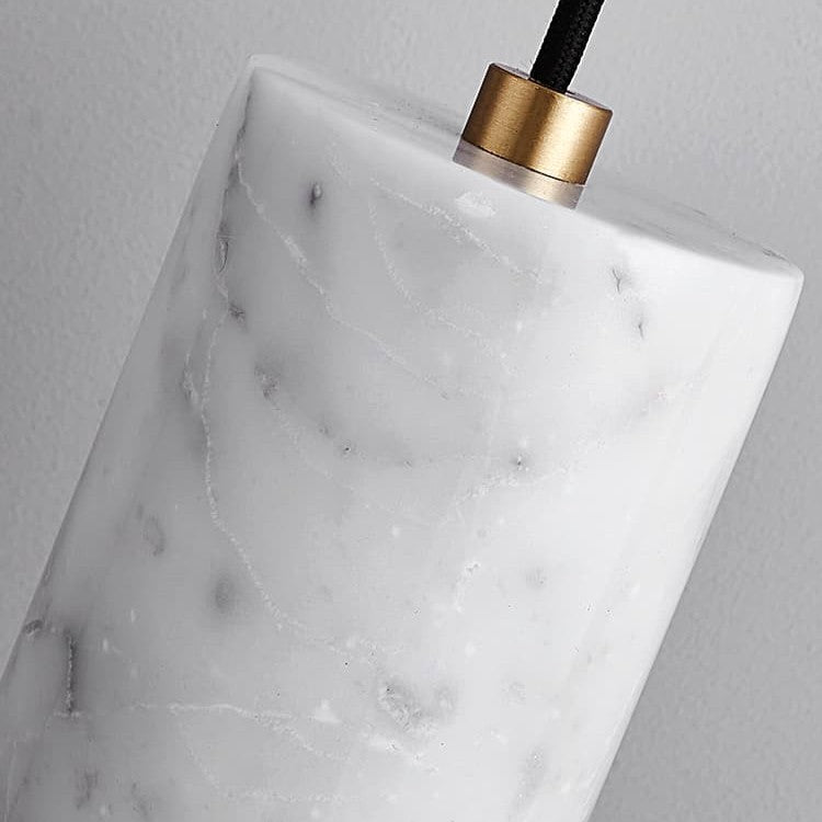 Nordic Long Tube Natural Marble Pendant Light