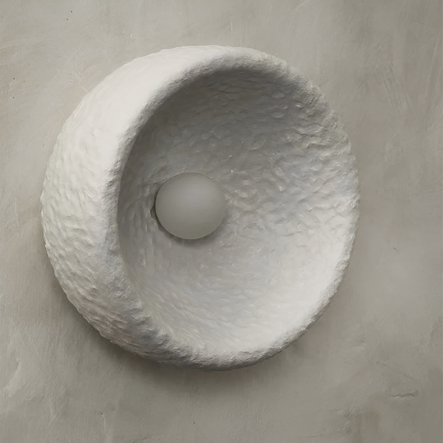Nordic Lunar Textured Resin Glass Shade Wall Light