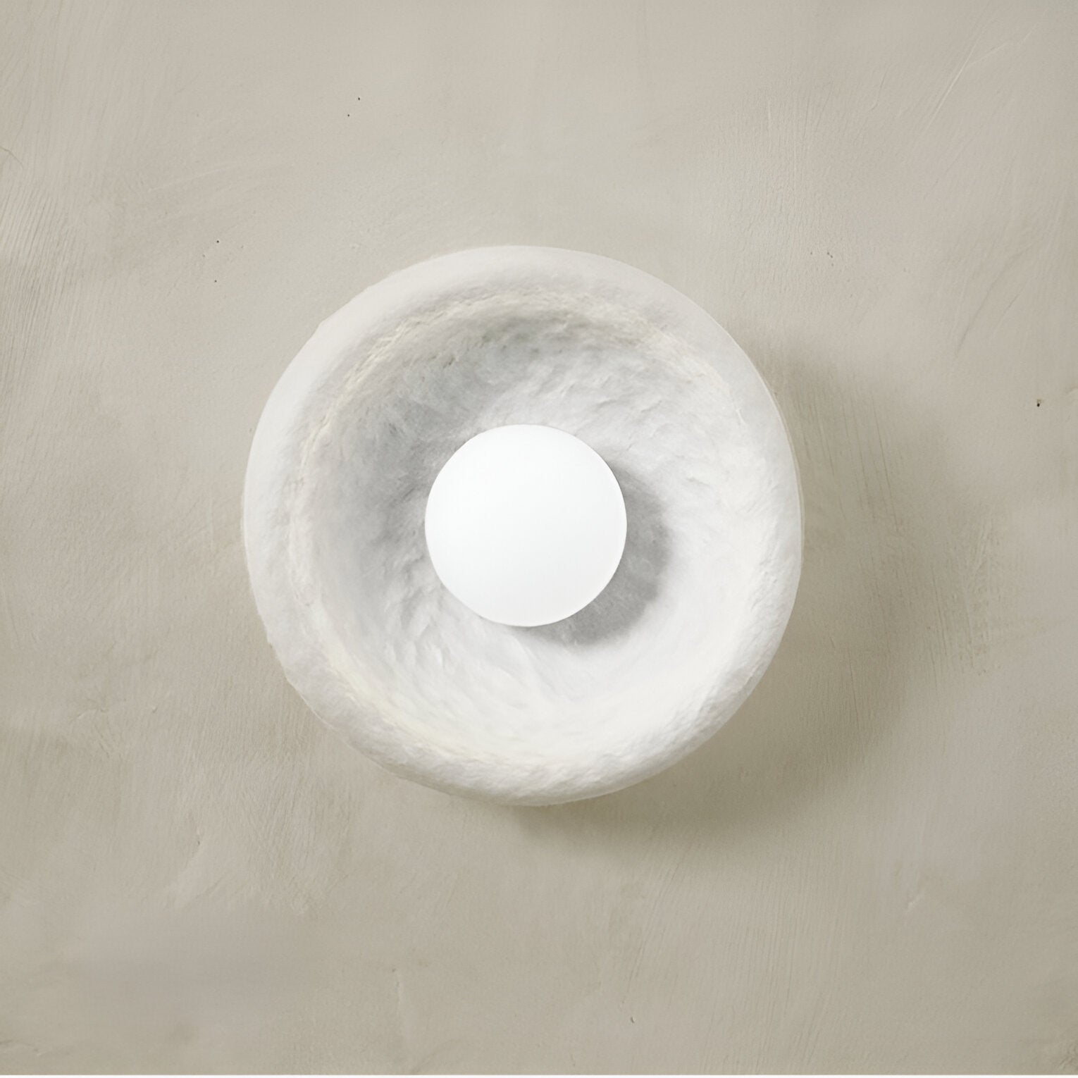 Nordic Lunar Textured Resin Glass Shade Wall Light