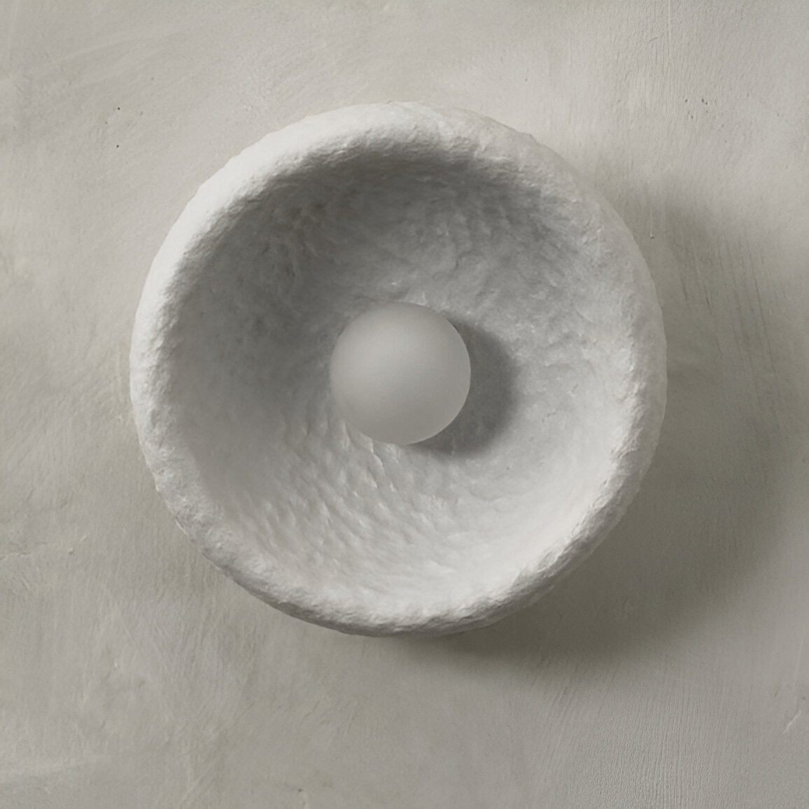 Nordic Lunar Textured Resin Glass Shade Wall Light