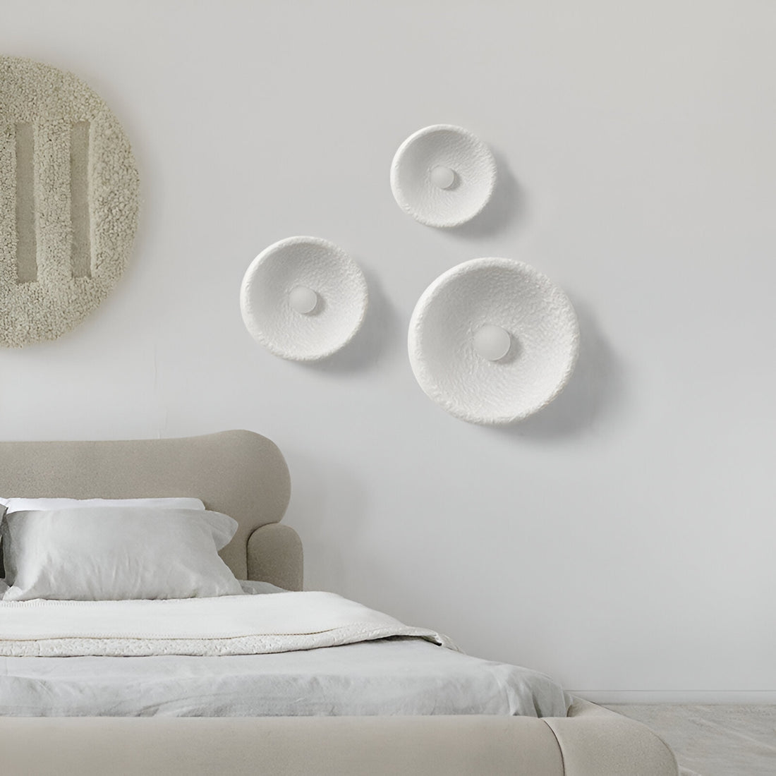 Nordic Lunar Textured Resin Glass Shade Wall Light