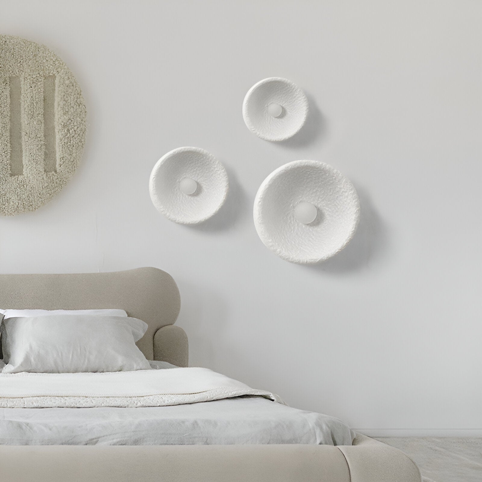 Nordic Lunar Textured Resin Glass Shade Wall Light