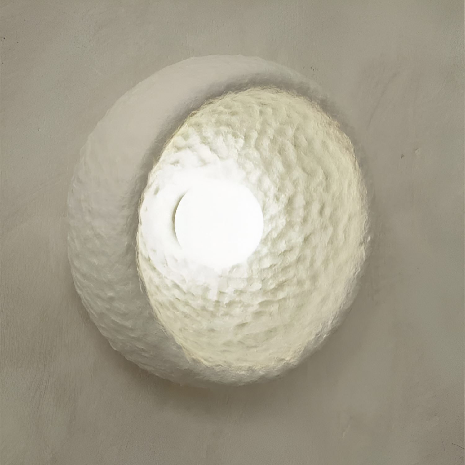 Nordic Lunar Textured Resin Glass Shade Wall Light