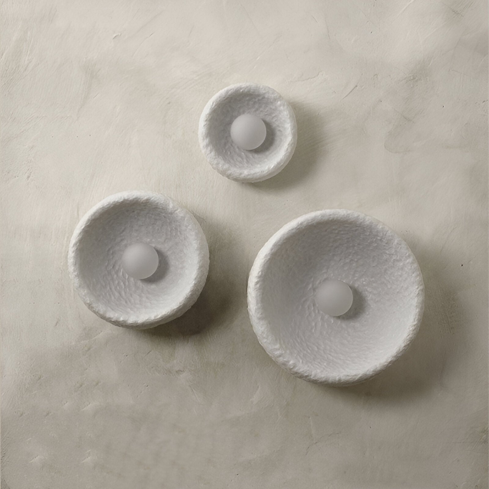 Nordic Lunar Textured Resin Glass Shade Wall Light